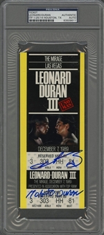 1989 "Sugar Ray Leonard vs. Roberto Duran III" Dual Signed Fight Ticket – PSA/DNA Authentic